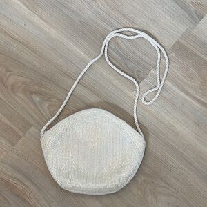 Cream Beaded Evening bag
